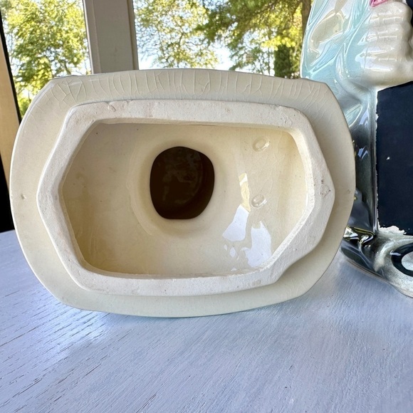 VINTAGE, AMERICAN BISQUE, CHALKBOARD HOBO, COOKIE JAR. USA MARK ON BACK. - Picture 10 of 14